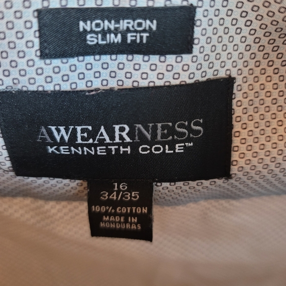 Awareness by Kenneth Cole button down shirt size 16 34/35 - Picture 3 of 3